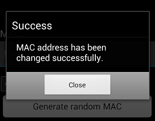Ganti MAC Address Berhasil