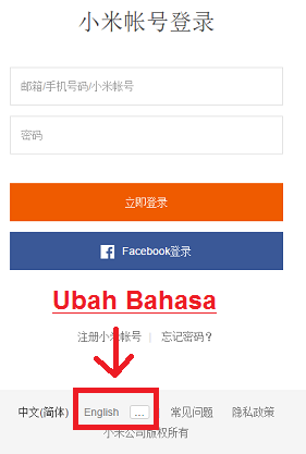 Ganti Bahasa - Mi Account